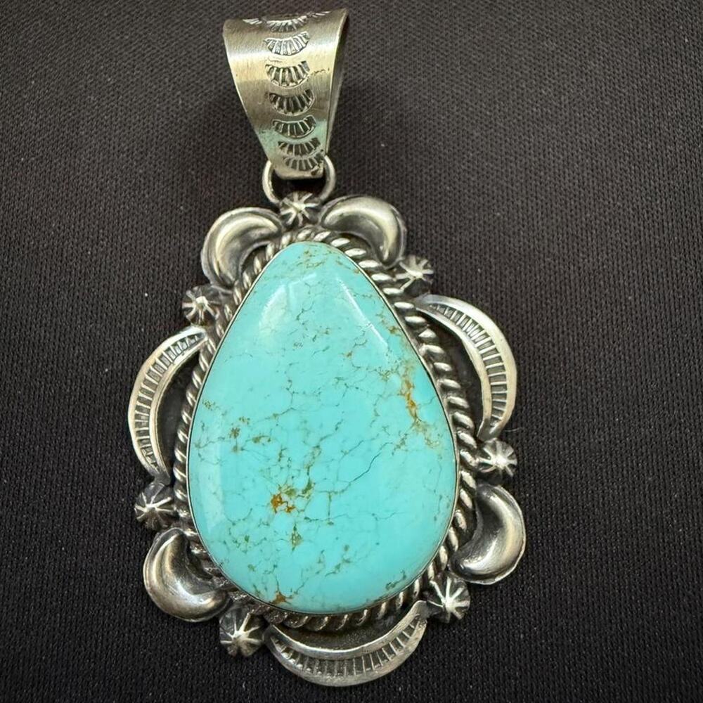 Big native handmade beautiful number 8 pendant
